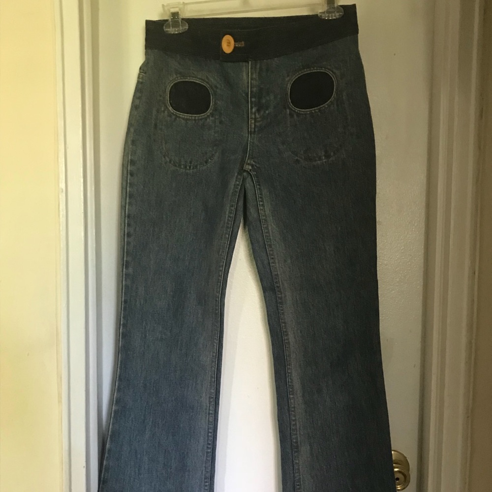 Marc Jacobs Sz 2 round pckt hiphugger 2tone denim